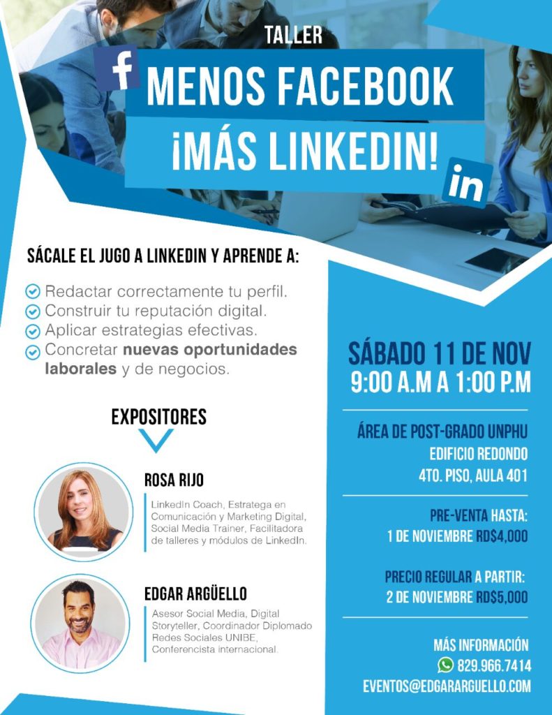 Taller-Charla-Seminario-LinkedIn-Edgar-Argüello-Rosa-Rijo